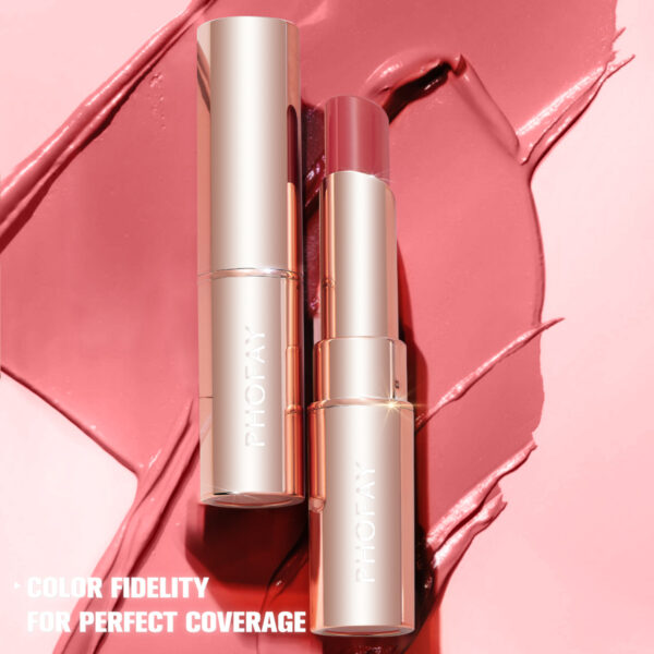 PHOFAY creamy hydrating lipstick in rose gold tube